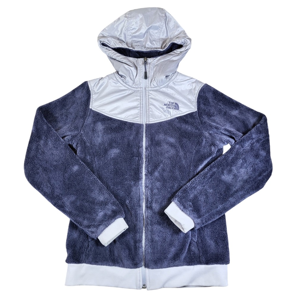 The North Face Fleece Zip Up Hoodie Jacket Womens S Purple‎ Silver